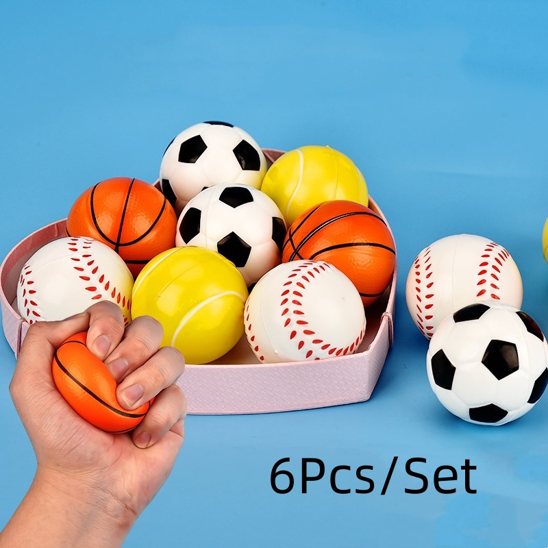 Basketball Arcade Game - 6Pcs/Set Squeeze Ball Toy Football Basketball