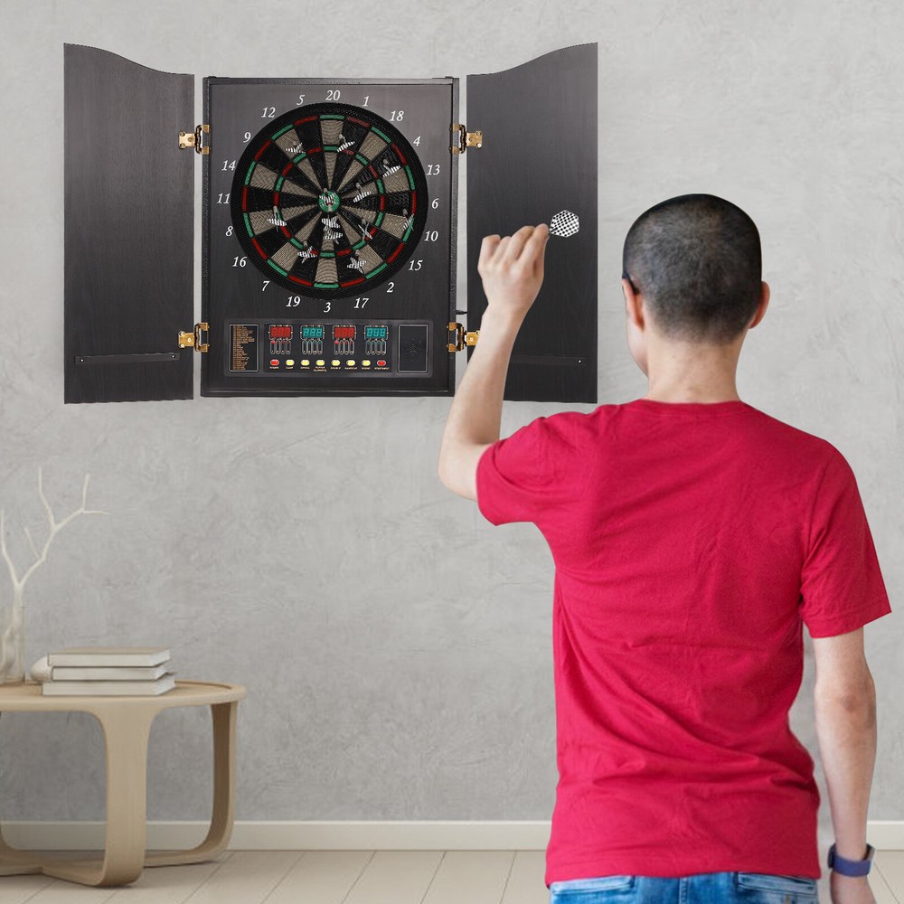 Modern Black Dartboard Cabinet - Electronic Dartboard Cabinet บทวิจารณ์และราคา