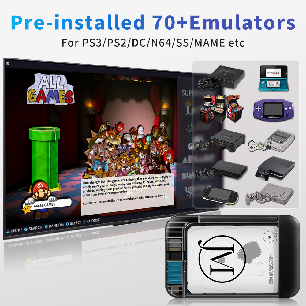 RETROBAT Portable 500G Gaming  - Arcade X บทวิจารณ์และราคา