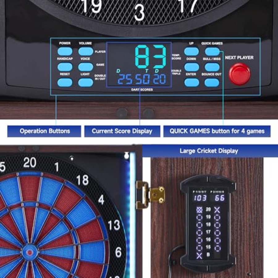 Electronic Dart Board with Cab - Electronic Dartboard Cabinet บทวิจารณ์และราคา