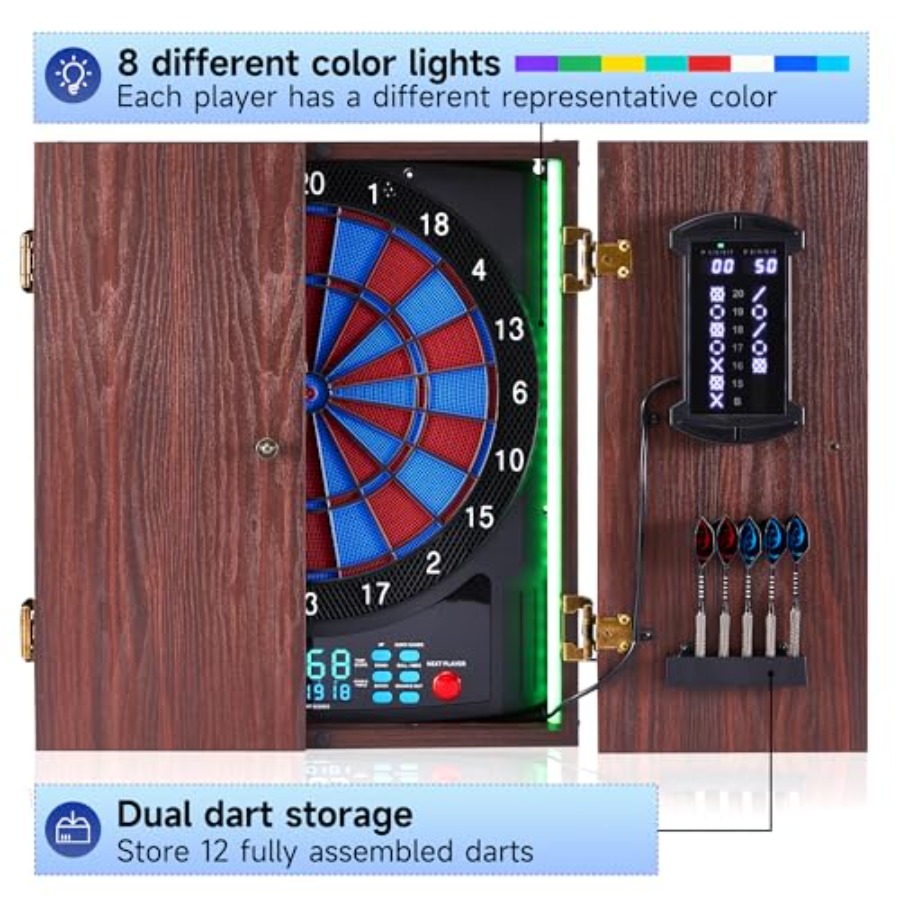Electronic Dart Board with Cab - Electronic Dartboard Cabinet บทวิจารณ์และราคา