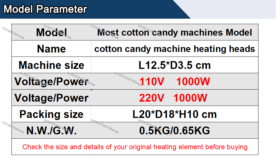 Heat Head for Cotton Candy Mac - Candy Floss Machine บทวิจารณ์และราคา