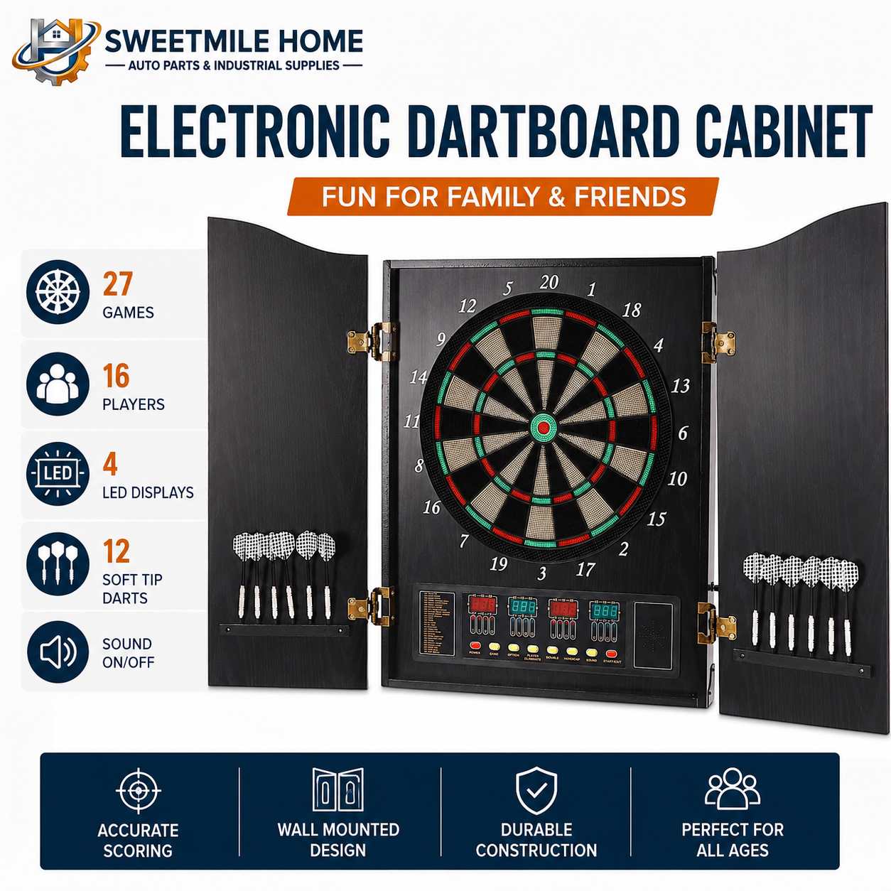 Wall Mounted Electronic Dartbo - Electronic Dartboard Cabinet บทวิจารณ์และราคา