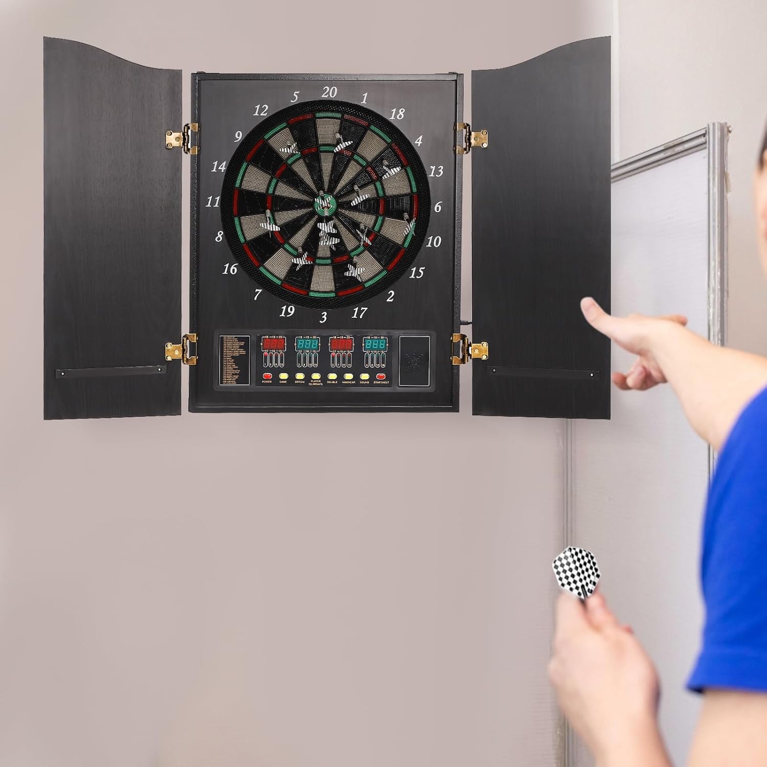 Wall Mounted Electronic Dartbo - Electronic Dartboard Cabinet บทวิจารณ์และราคา