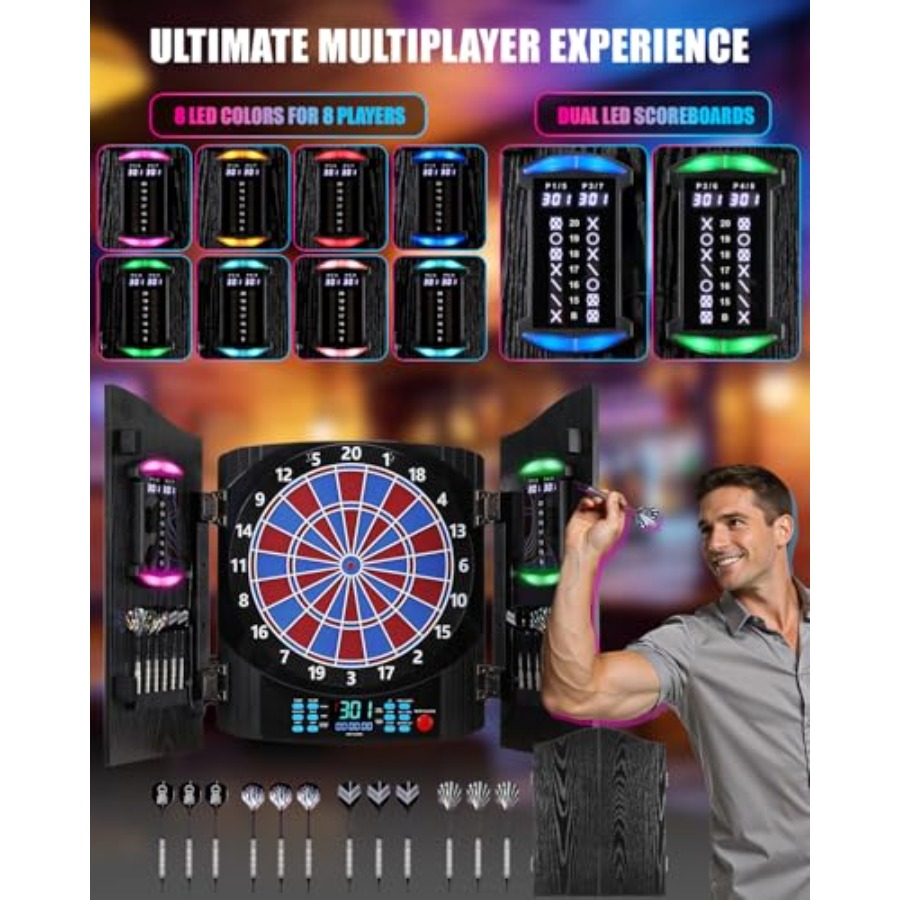 Electronic Dart Board, Electri - Electronic Dartboard Cabinet บทวิจารณ์และราคา