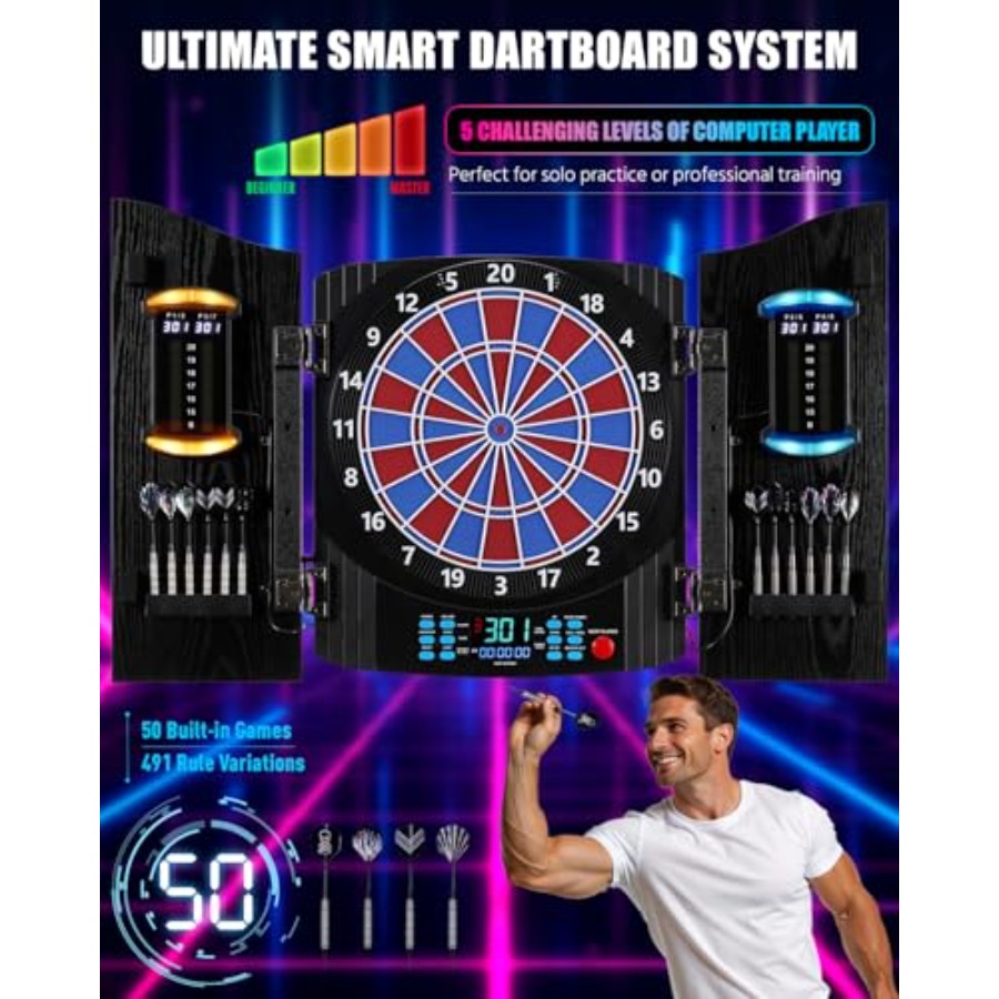 Electronic Dart Board, Electri - Electronic Dartboard Cabinet บทวิจารณ์และราคา